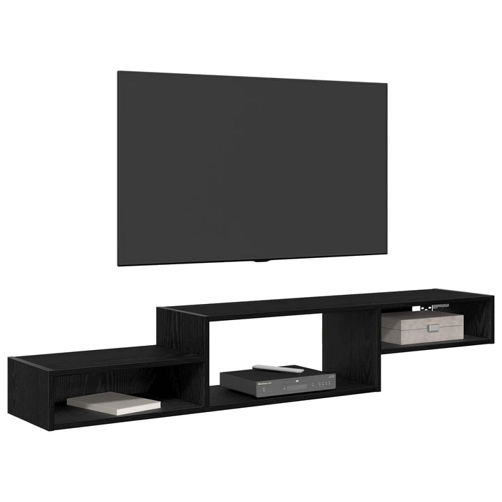 Væghængt TV Skab Vægmonteret Sort eg 150 x 28 x 26 cm