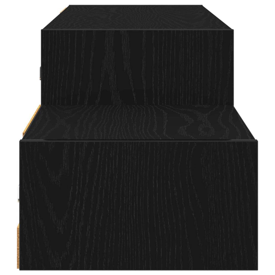 Væghængt TV Skab Vægmonteret Sort eg 150 x 28 x 26 cm