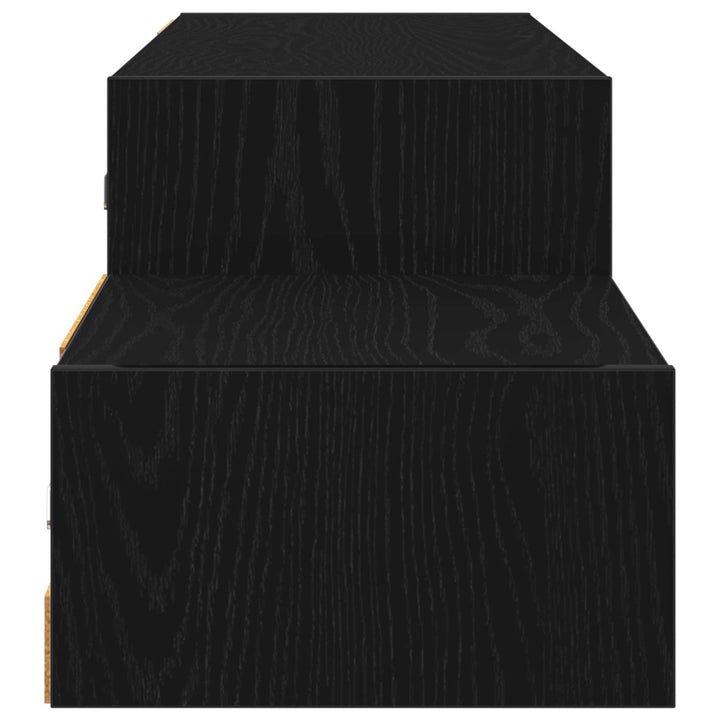 Væghængt TV Skab Vægmonteret Sort eg 150 x 28 x 26 cm