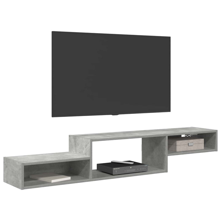 Væghængt TV Skab Vægmonteret Betongrå 150 x 28 x 26 cm