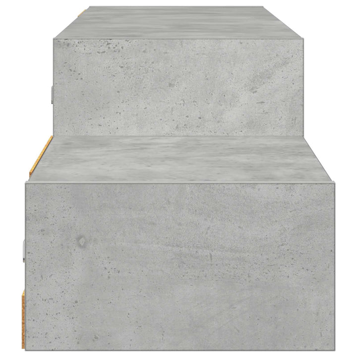 Væghængt TV Skab Vægmonteret Betongrå 150 x 28 x 26 cm