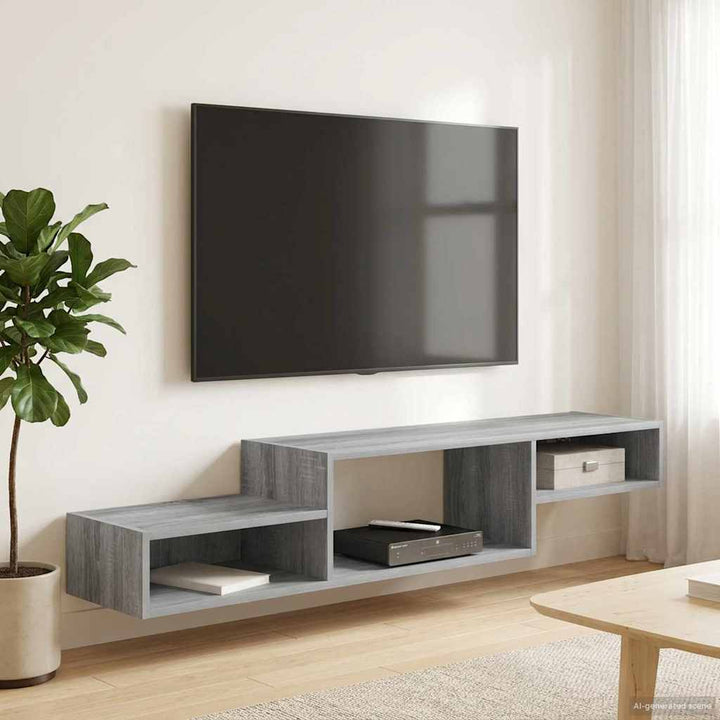 Væghængt TV Skab Vægmonteret Grå Sonoma 150 x 28 x 26 cm