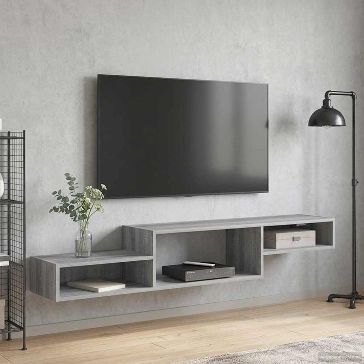 Væghængt TV Skab Vægmonteret Grå Sonoma 150 x 28 x 26 cm