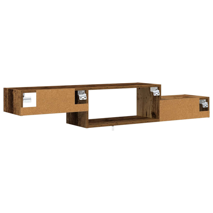 Væghængt TV Skab Vægmonteret Gammelt træ 150 x 28 x 26 cm