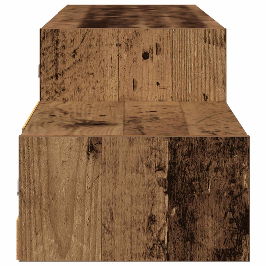 Væghængt TV Skab Vægmonteret Gammelt træ 150 x 28 x 26 cm
