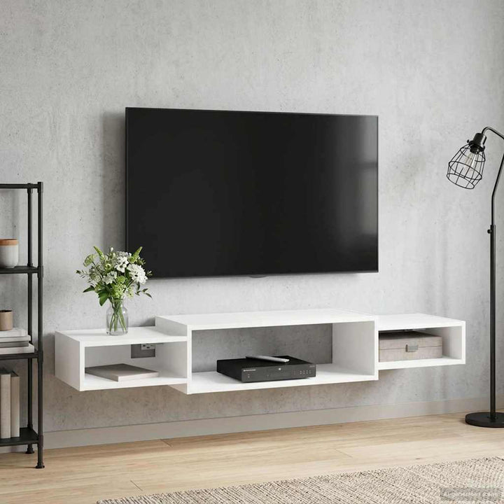 Væghængt TV Skab Vægmonteret Hvid 140 x 28 x 21 cm