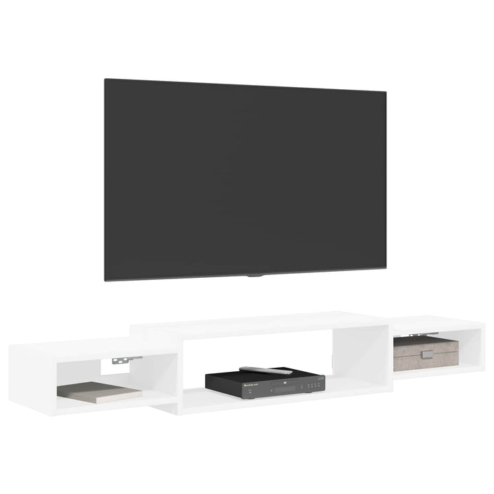 Væghængt TV Skab Vægmonteret Hvid 140 x 28 x 21 cm
