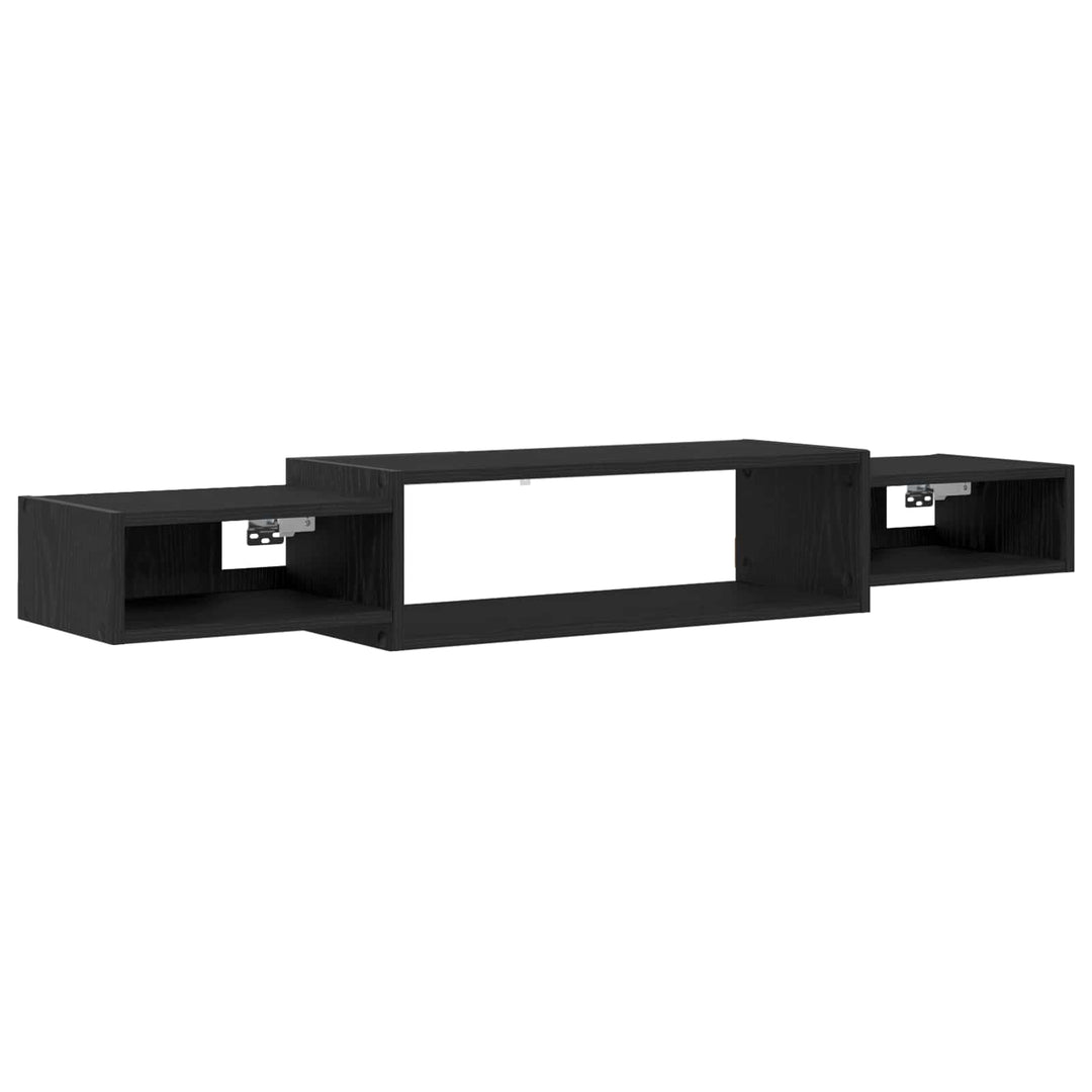 Væghængt TV Skab Vægmonteret Sort eg 140 x 28 x 21 cm