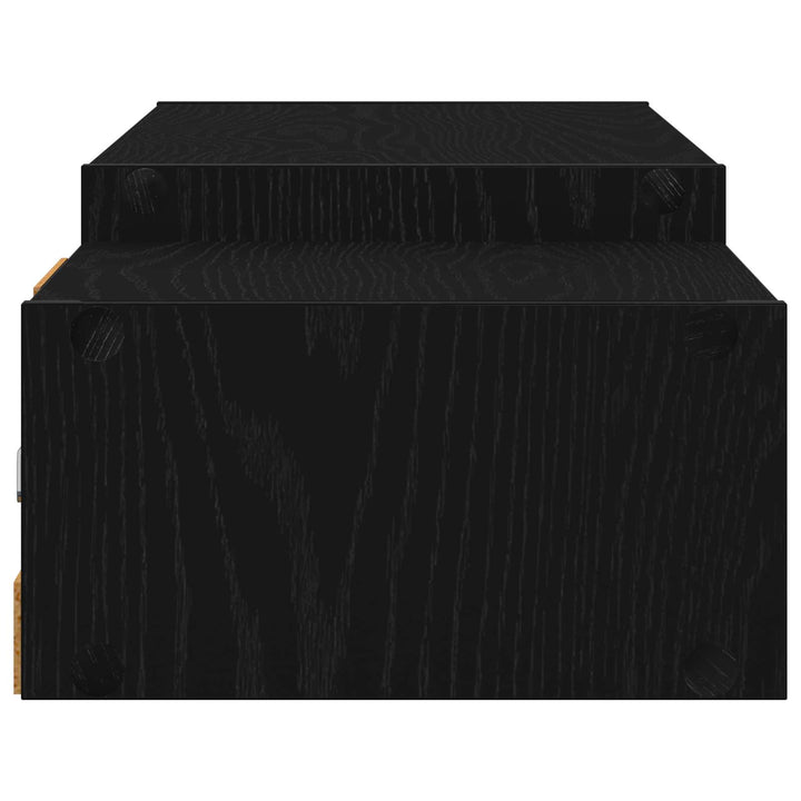 Væghængt TV Skab Vægmonteret Sort eg 140 x 28 x 21 cm