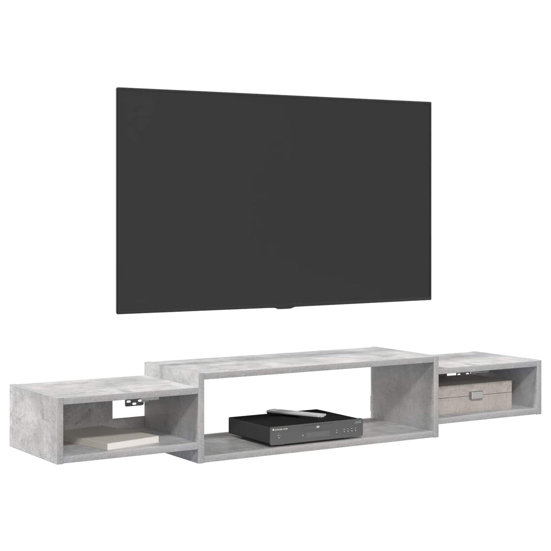 Væghængt TV Skab Vægmonteret Betongrå 140 x 28 x 21 cm