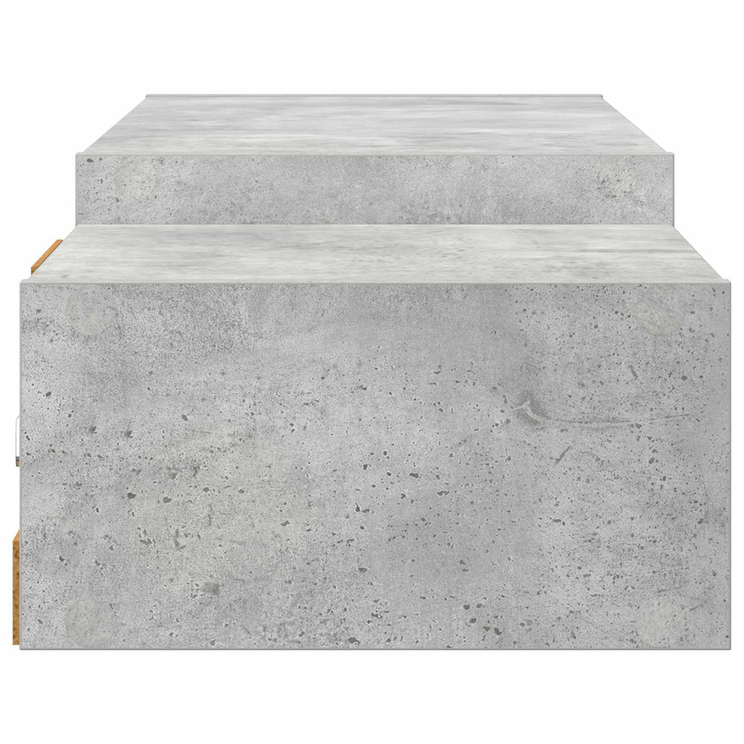 Væghængt TV Skab Vægmonteret Betongrå 140 x 28 x 21 cm