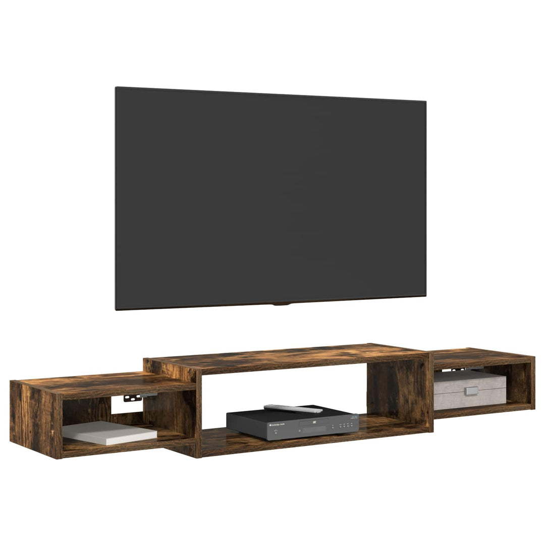 Væghængt TV Skab Vægmonteret Røget eg 140 x 28 x 21 cm
