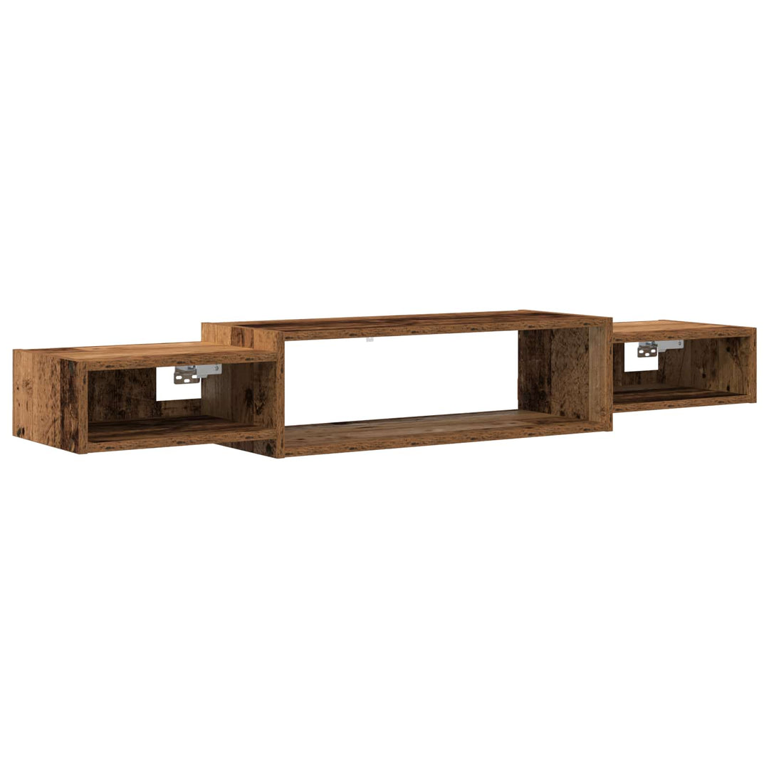 Væghængt TV Skab Vægmonteret Gammelt træ 140 x 28 x 21 cm