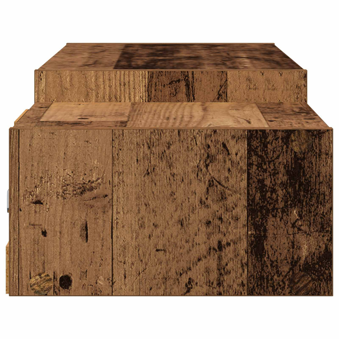 Væghængt TV Skab Vægmonteret Gammelt træ 140 x 28 x 21 cm
