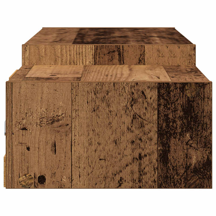 Væghængt TV Skab Vægmonteret Gammelt træ 140 x 28 x 21 cm