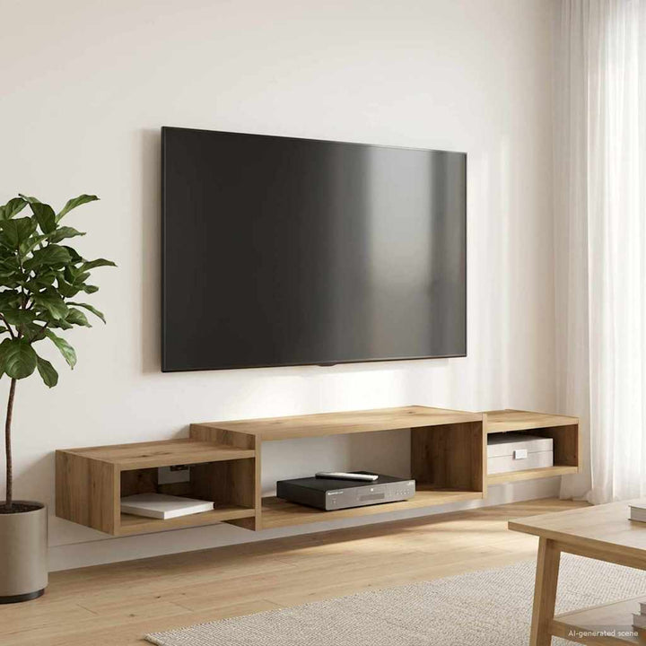 Væghængt TV Skab Vægmonteret Artisan-eg 140 x 28 x 21 cm