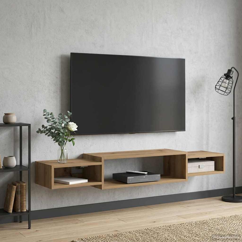 Væghængt TV Skab Vægmonteret Artisan-eg 140 x 28 x 21 cm