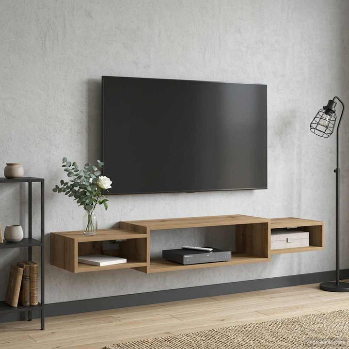 Væghængt TV Skab Vægmonteret Artisan-eg 140 x 28 x 21 cm