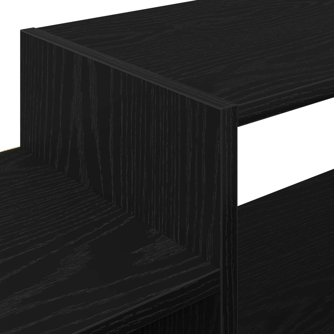 Væghængt TV Skab Vægmonteret Sort eg 180 x 28 x 21 cm