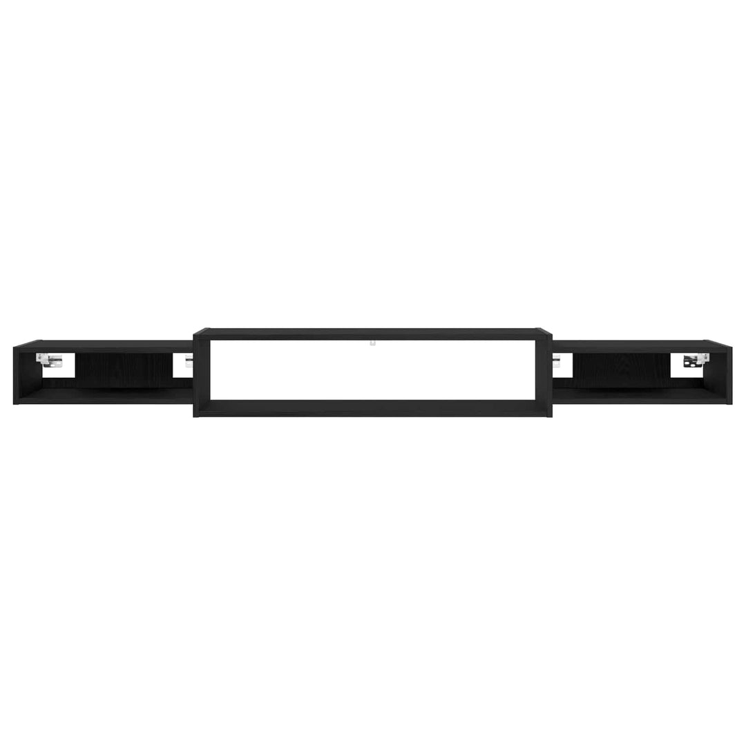 Væghængt TV Skab Vægmonteret Sort eg 180 x 28 x 21 cm