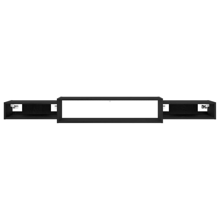 Væghængt TV Skab Vægmonteret Sort eg 180 x 28 x 21 cm