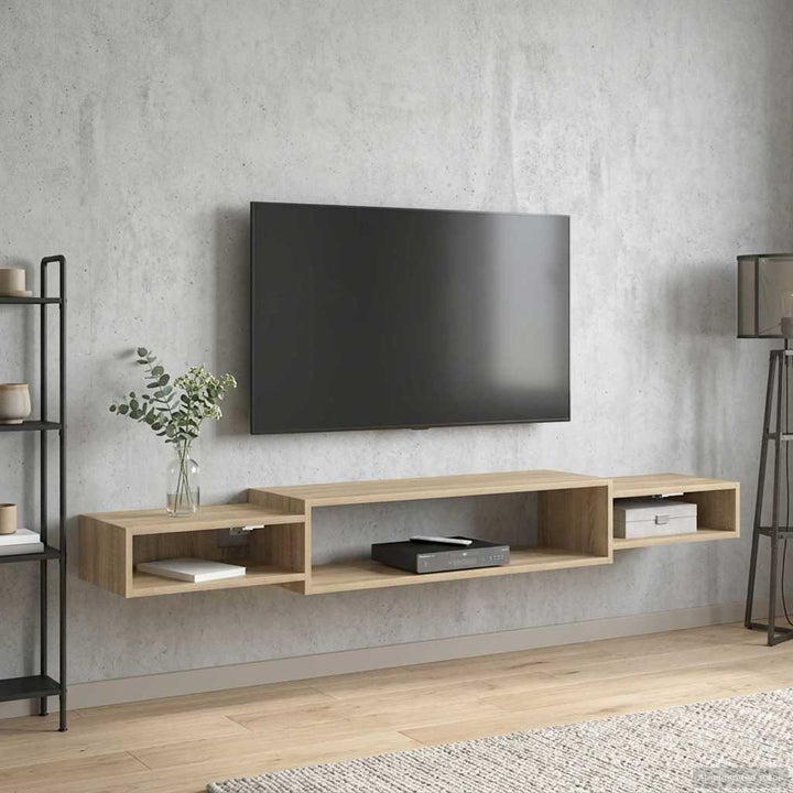 Væghængt TV Skab Vægmonteret Sonoma-eg 180 x 28 x 21 cm