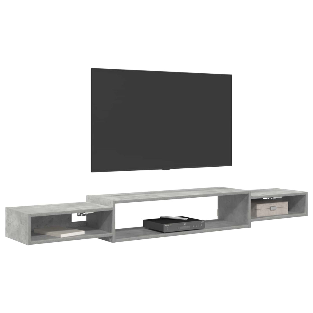 Væghængt TV Skab Vægmonteret Betongrå 180 x 28 x 21 cm