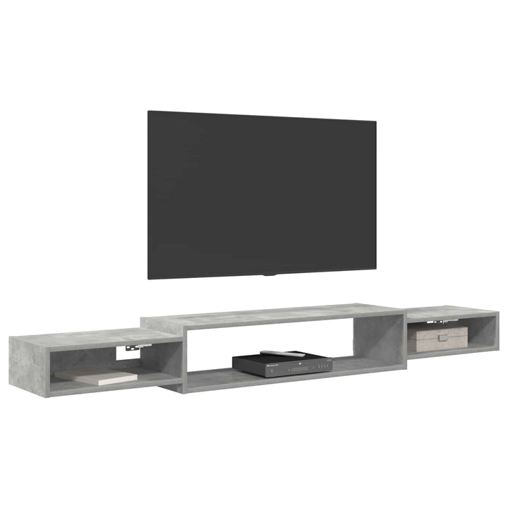 Væghængt TV Skab Vægmonteret Betongrå 180 x 28 x 21 cm