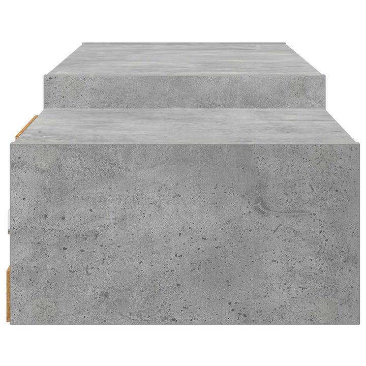 Væghængt TV Skab Vægmonteret Betongrå 180 x 28 x 21 cm