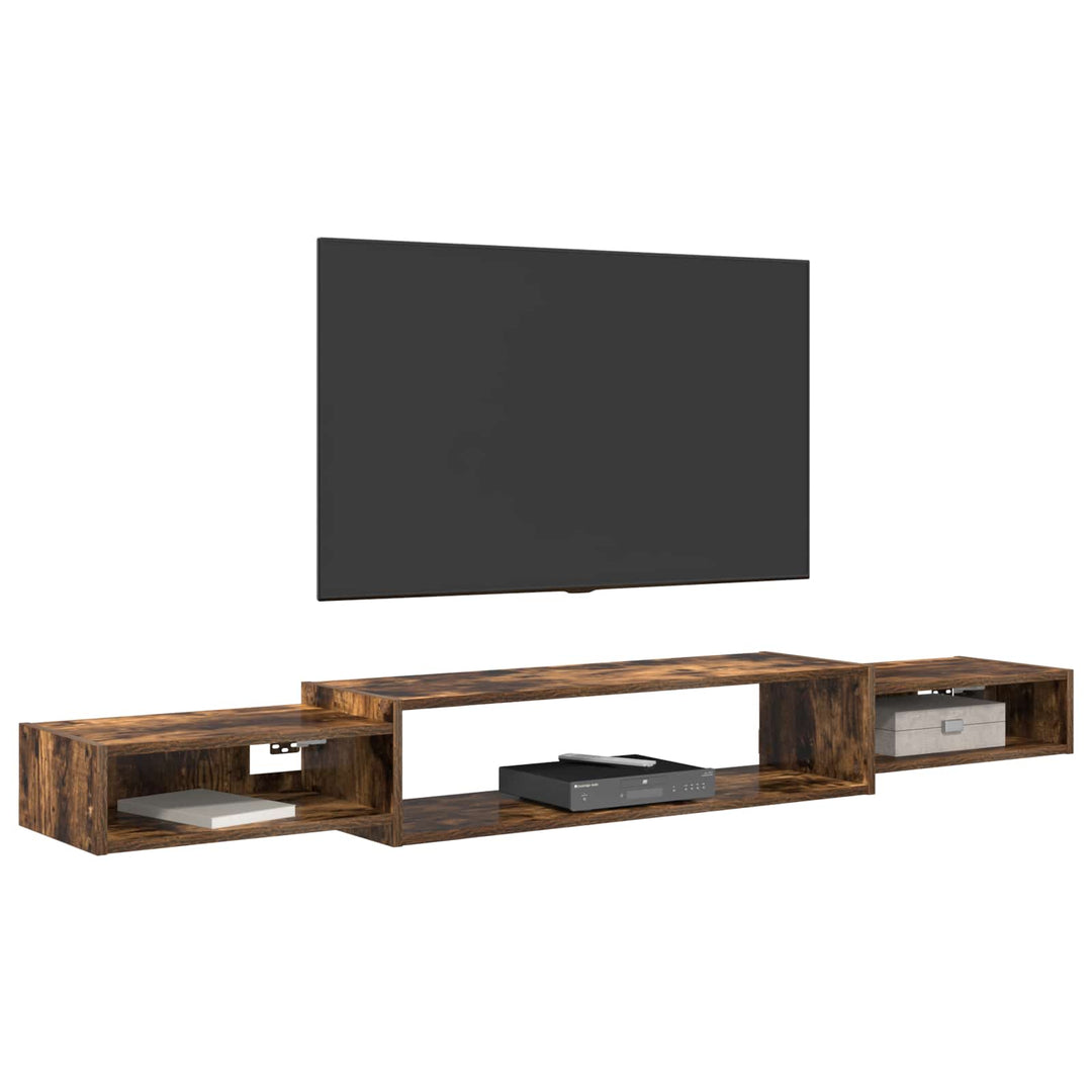 Væghængt TV Skab Vægmonteret Røget eg 180 x 28 x 21 cm