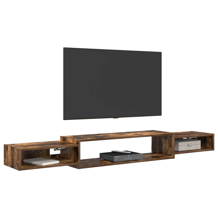 Væghængt TV Skab Vægmonteret Røget eg 180 x 28 x 21 cm