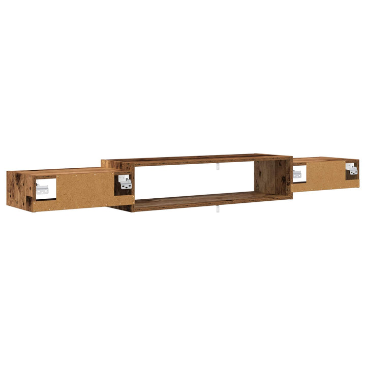 Væghængt TV Skab Vægmonteret Gammelt træ 180 x 28 x 21 cm