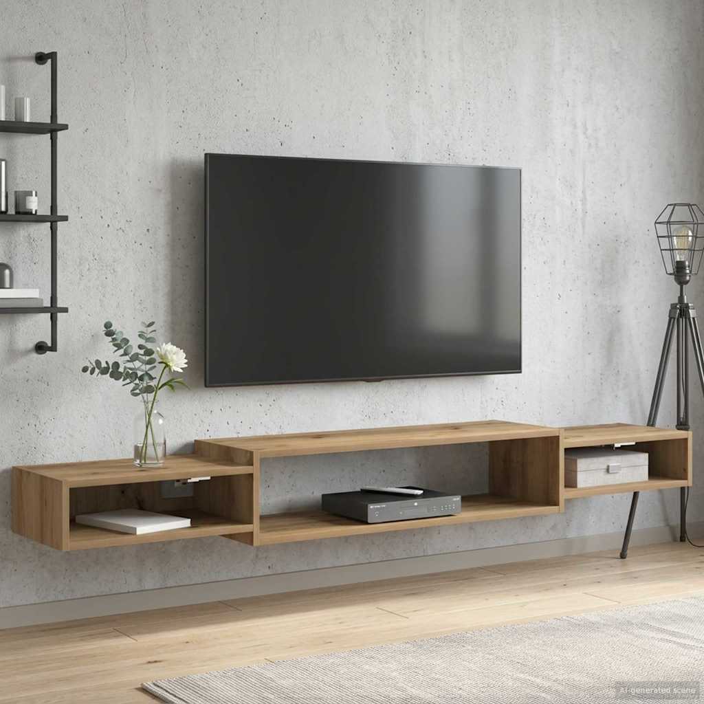 Væghængt TV Skab Vægmonteret Artisan-eg 180 x 28 x 21 cm