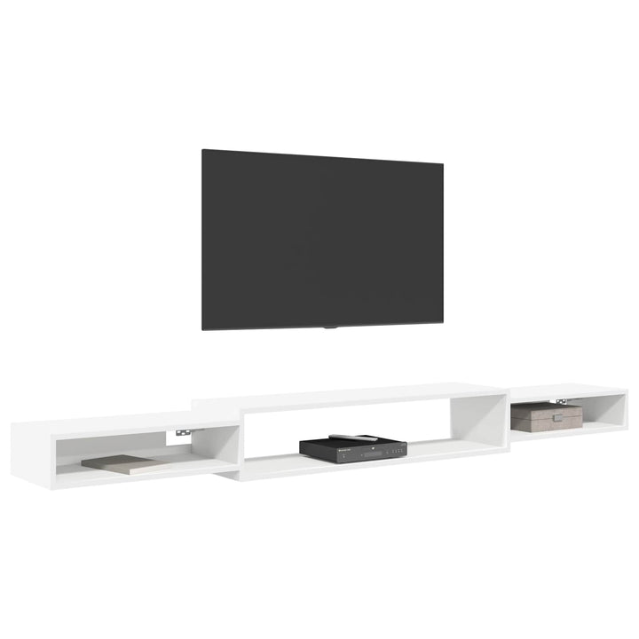 Væghængt TV Skab Vægmonteret Hvid 220 x 28 x 21 cm