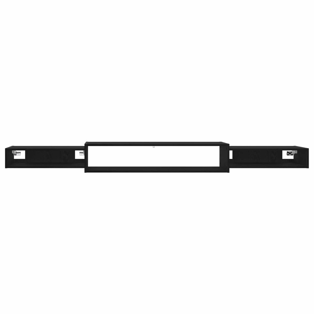 Væghængt TV Skab Vægmonteret Sort eg 220 x 28 x 21 cm