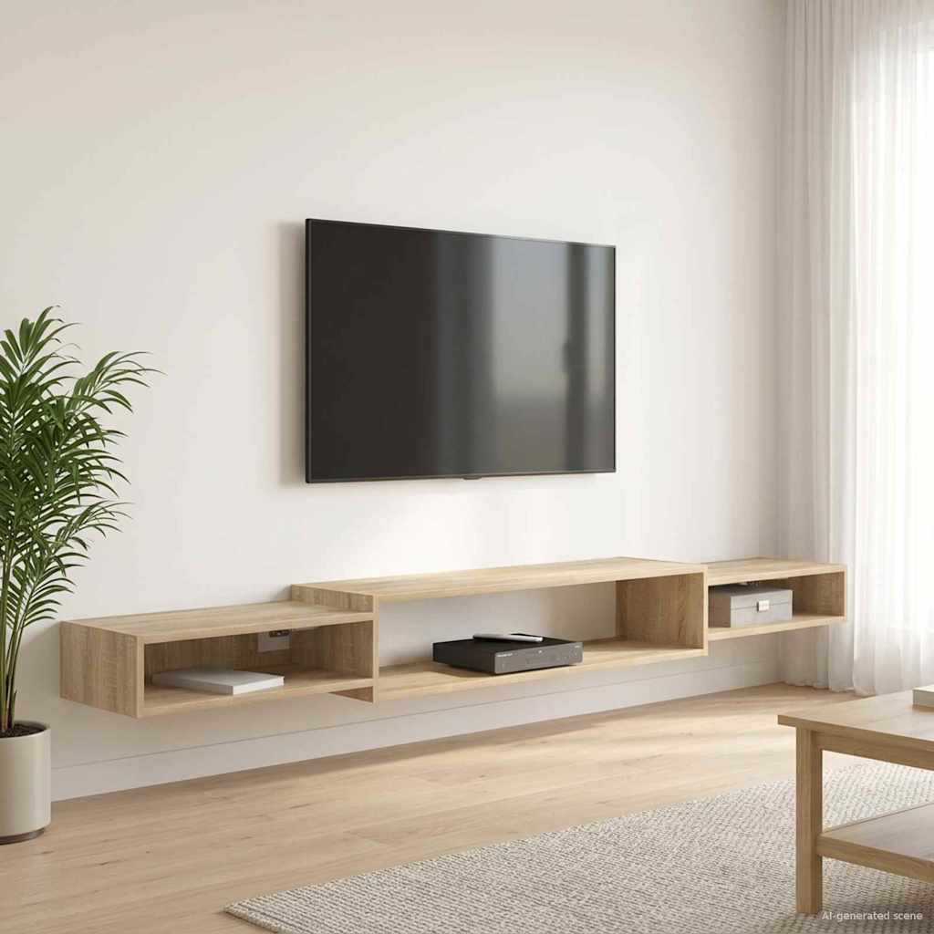 Væghængt TV Skab Vægmonteret Sonoma-eg 220 x 28 x 21 cm