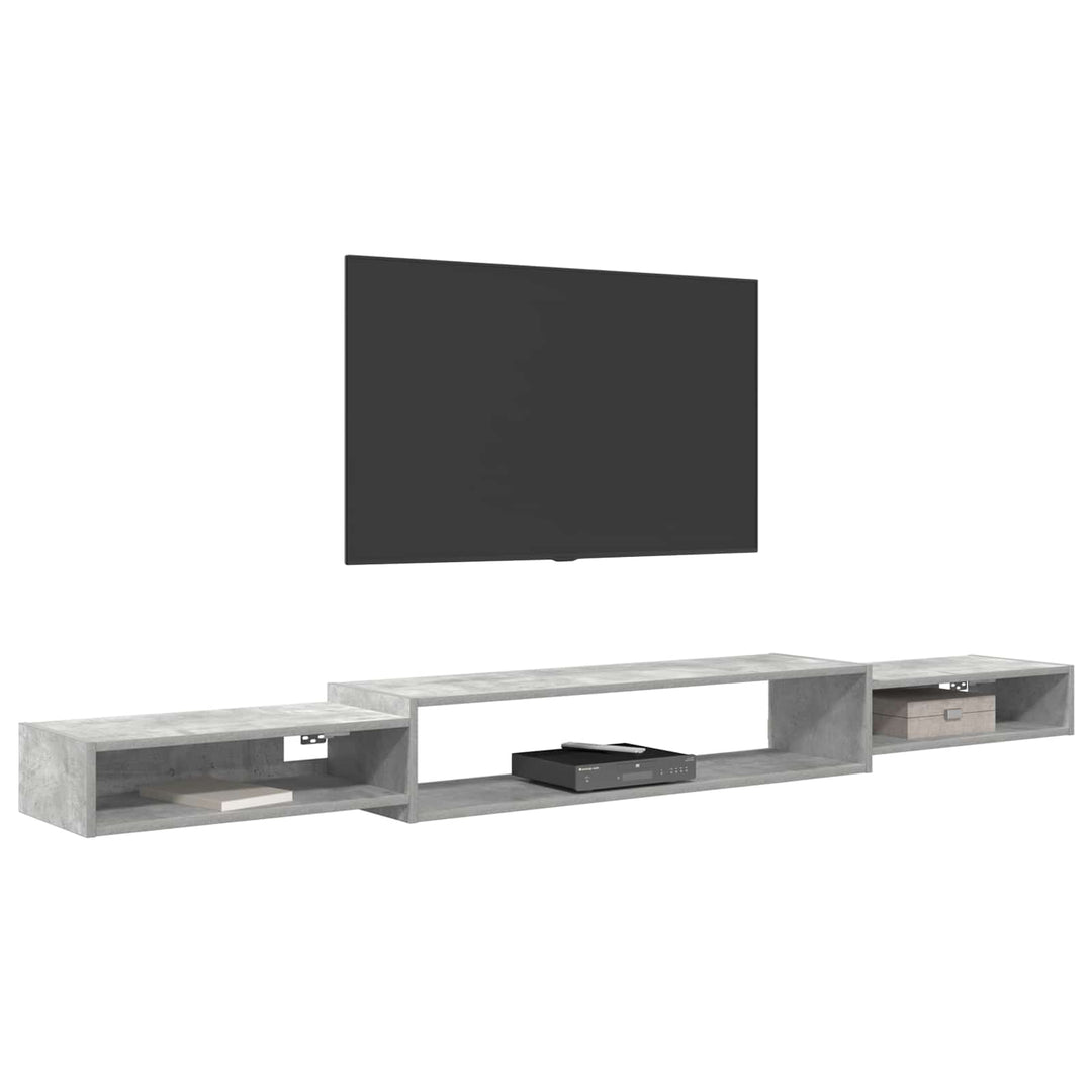 Væghængt TV Skab Vægmonteret Betongrå 220 x 28 x 21 cm