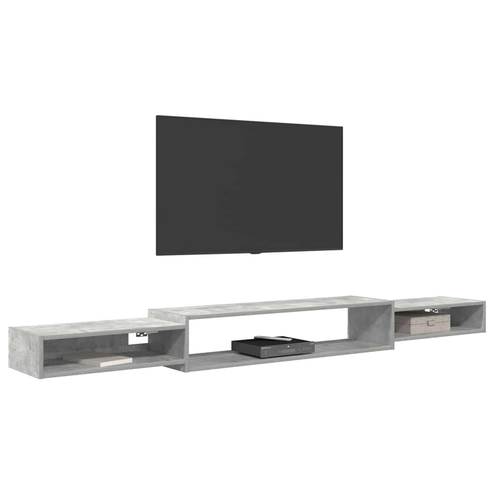Væghængt TV Skab Vægmonteret Betongrå 220 x 28 x 21 cm