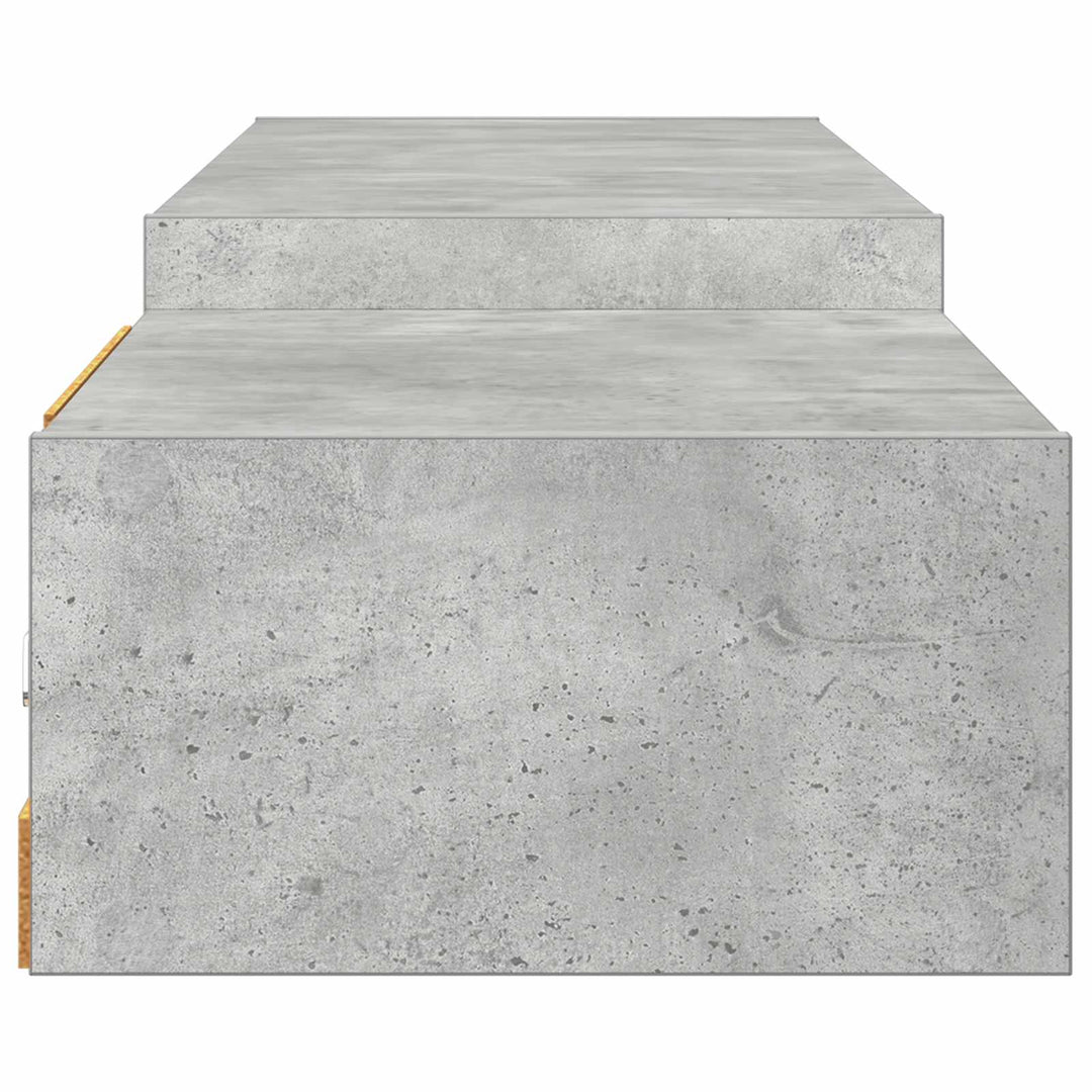 Væghængt TV Skab Vægmonteret Betongrå 220 x 28 x 21 cm
