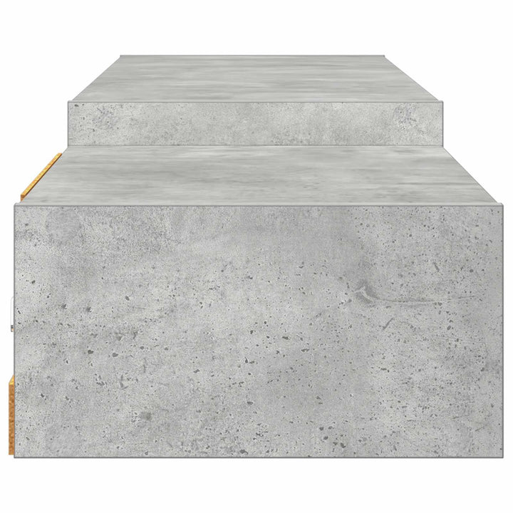 Væghængt TV Skab Vægmonteret Betongrå 220 x 28 x 21 cm