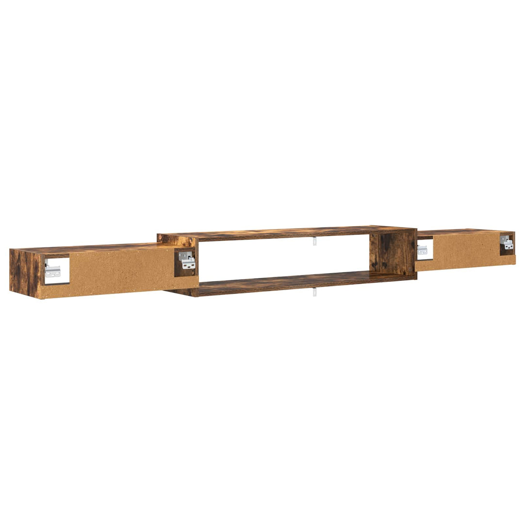 Væghængt TV Skab Vægmonteret Røget eg 220 x 28 x 21 cm