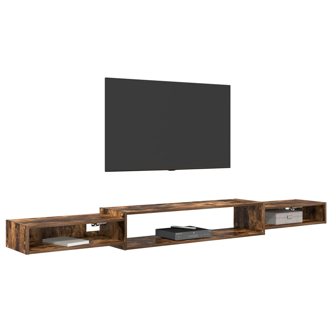 Væghængt TV Skab Vægmonteret Røget eg 220 x 28 x 21 cm