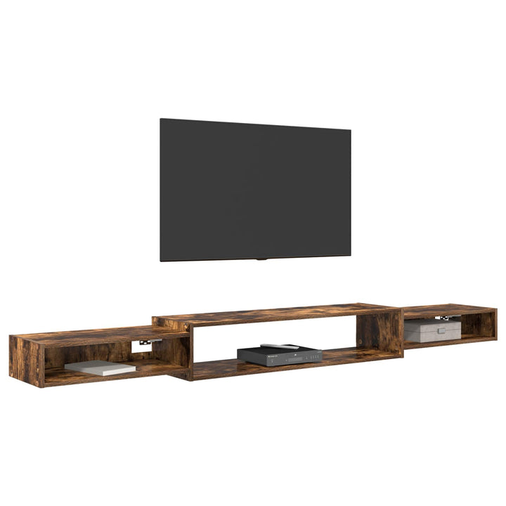 Væghængt TV Skab Vægmonteret Røget eg 220 x 28 x 21 cm