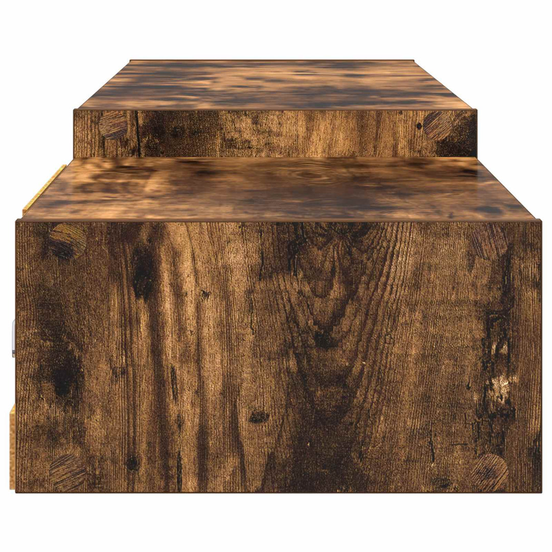 Væghængt TV Skab Vægmonteret Røget eg 220 x 28 x 21 cm