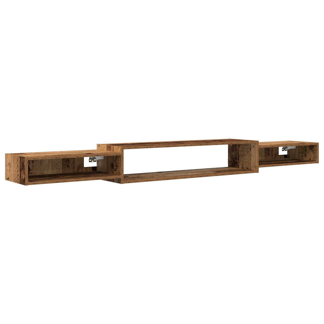 Væghængt TV Skab Vægmonteret Gammelt træ 220 x 28 x 21 cm