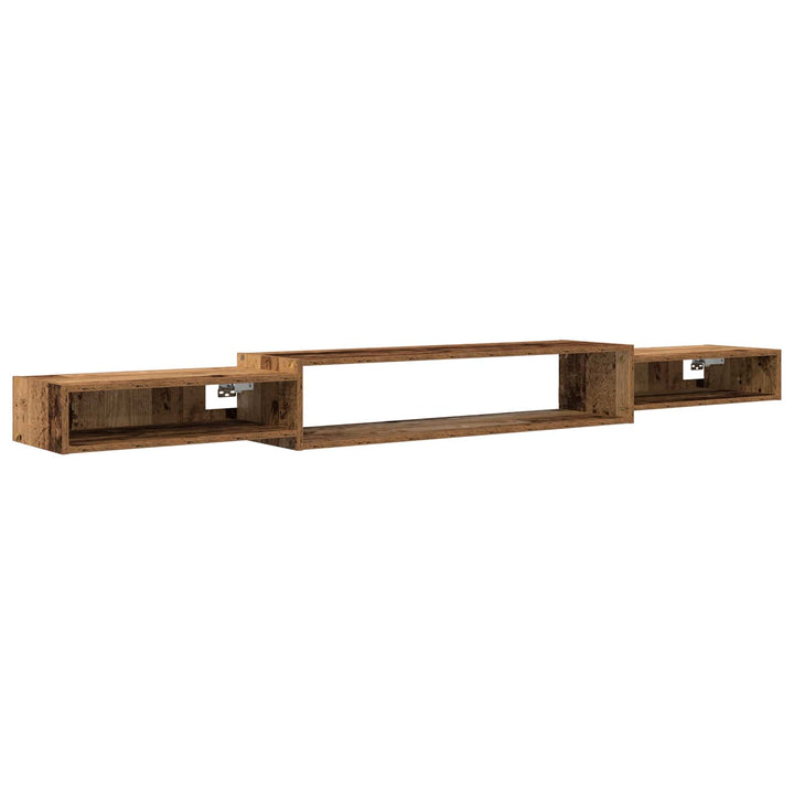Væghængt TV Skab Vægmonteret Gammelt træ 220 x 28 x 21 cm