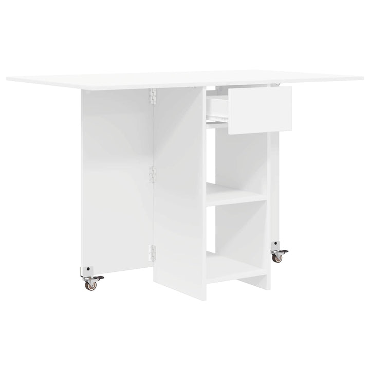 Spisebord 115 x 70 x 75 cm Konstrueret træ Hvid Rektangulær