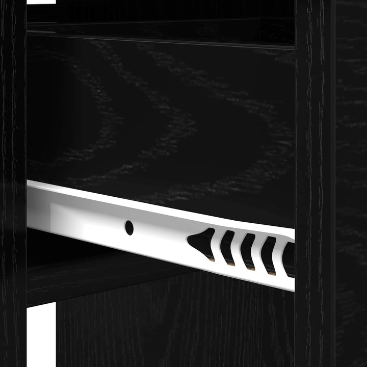 Spisebord 115 x 70 x 75 cm Konstrueret træ Sort eg Rektangulær