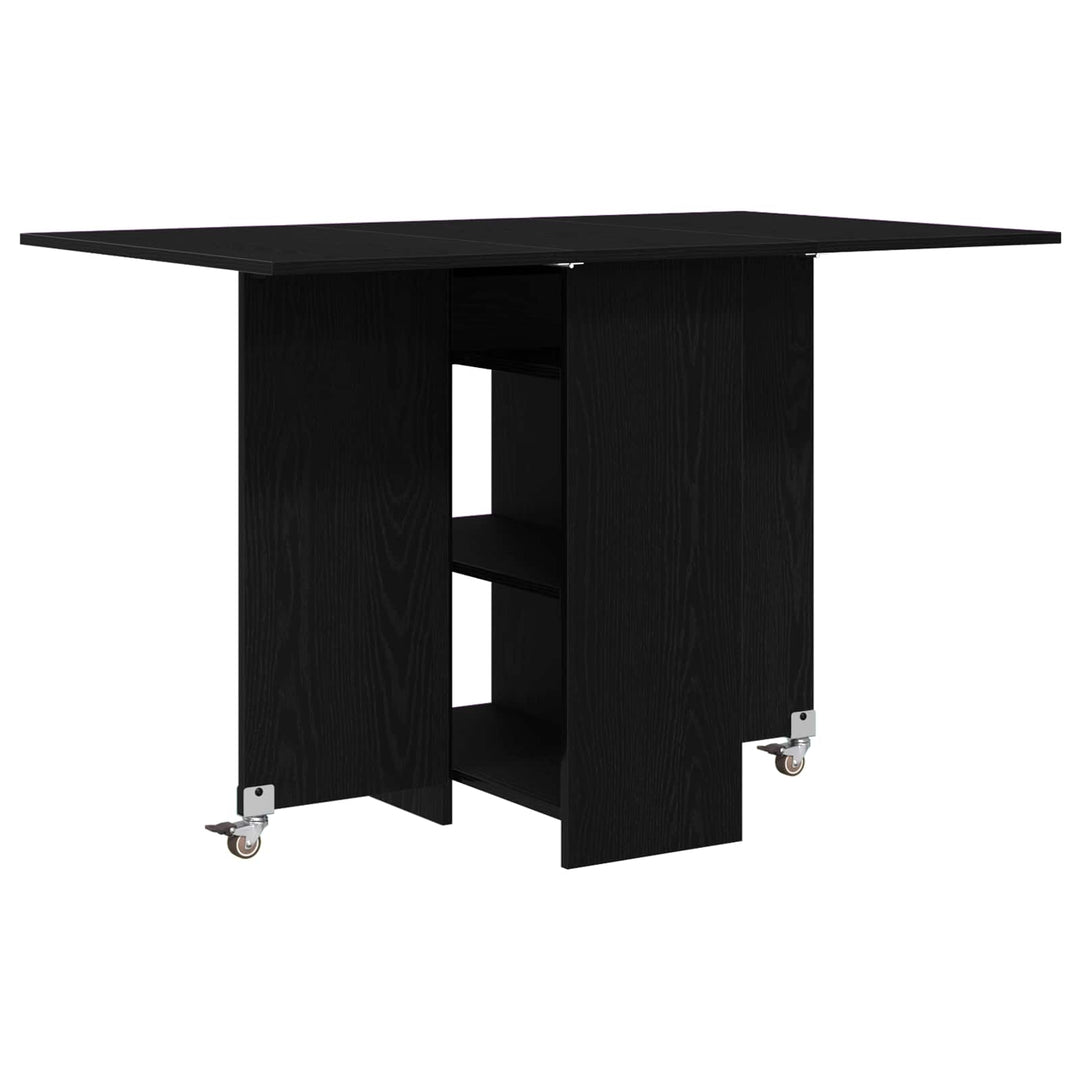 Spisebord 115 x 70 x 75 cm Konstrueret træ Sort eg Rektangulær