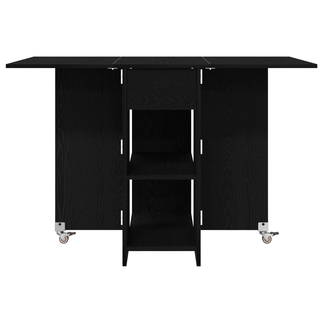 Spisebord 115 x 70 x 75 cm Konstrueret træ Sort eg Rektangulær